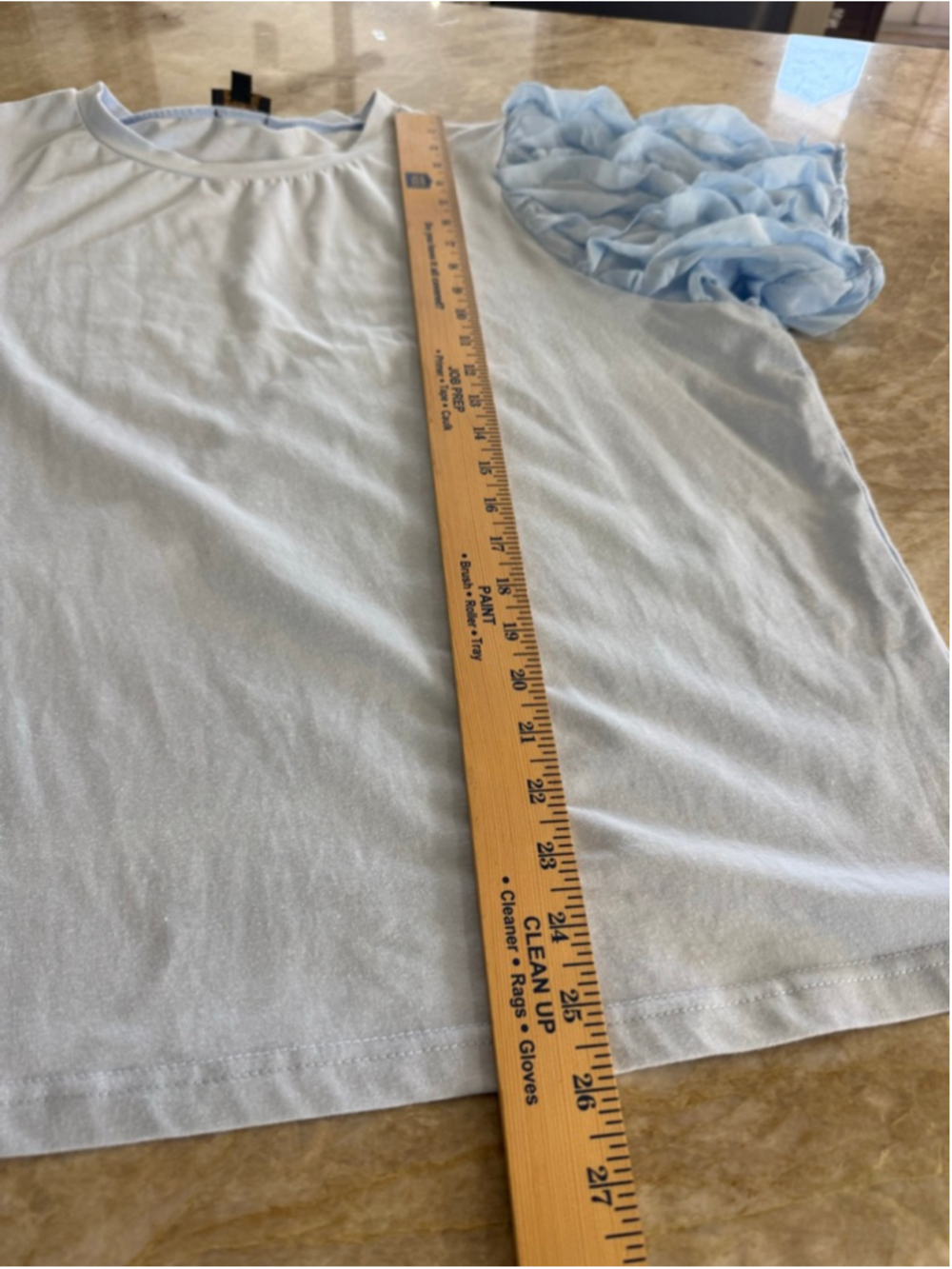 Ontwelfth Light Blue Ruffle Sleeve Short Sleeve Tee 1X - Picture 6 of 8